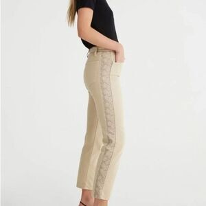 Adriano Goldschmied Jeans Womens 27R Tan Snake Isabelle High Rise Straight Crop